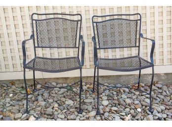 Set Of Two Wrought Iron Patio Chairs