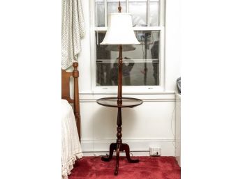 Vintage Wood Tripod Floor Table Lamp