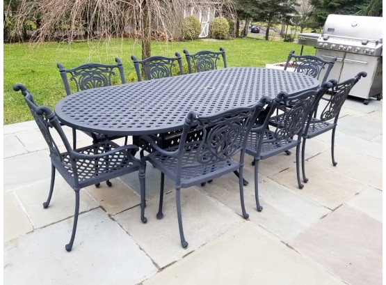 LOVELY OUTDOOR PATIO DINING SET WITH 6 CHAIRS - SEE NOTE