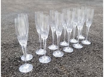 Set Of 12 Lead Crystal Champagne Glasses - MAMARONECK PICKUP