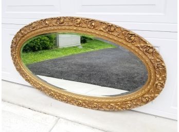 Large Oval Mirror In Ornate Frame - MAMARONECK PICKUP