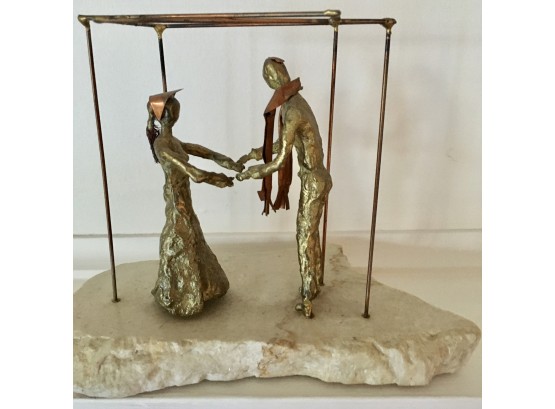Signed Rosenthal Wedding Chuppah Modernist Metal Sculpture