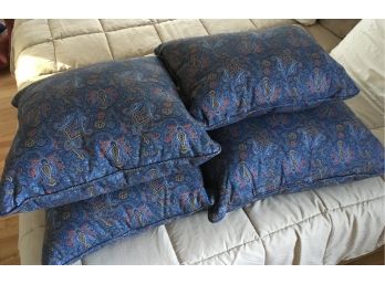 4 Paisley Decorative Pillows - Nice Fabric And Clean Condition.