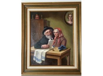 Signed Lillian Proctor- Orthodox Couple Painting - Oil On Canvas 21' X 25'