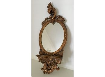 Antique Mirror With Shelf