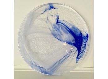Lg.  Cobalt Blue Art Glass Platter