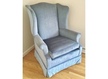 Vintage Velveteen High Back Arm Chair