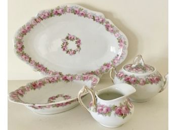 Limoges Pink Rose China Serving Pieces