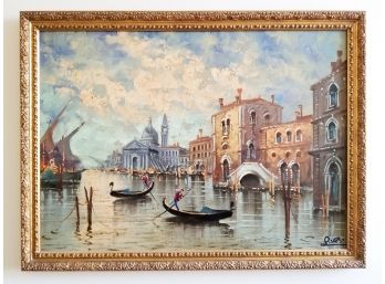 Vintage Venetian Scene, Oil On Canvas, Signed Pili?