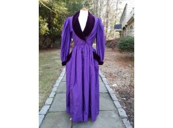 Oscar De La Renta From Bergdorf Goodman Silk Robe, Royal Purple, Vintage