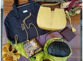 Large Assortment Of Bags And More, Including Ostrich And Judith Leiber