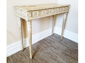 Painted Carved Small Console, Distressed