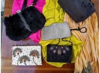Vintage Bags And Scarf Assortment