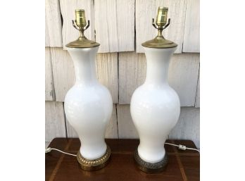 Pair Vintage Ceramic Ginger Jar Lamps
