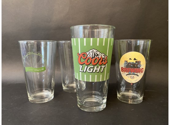 Set Of Four Beer Glasses