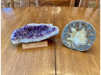 Pair Of Cut Stone Geodes