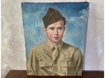 Oil On Canvas Portrait Of A Military Man