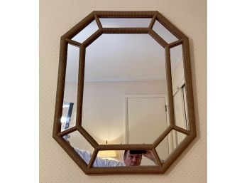 Multi Faceted Wound Wicker Wall Mirror