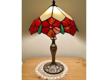 Tiffany Style Brass Table Lamp