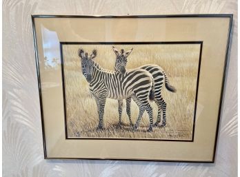 Print By Albert Earl Gilbert Signed And Personalized - Zebras