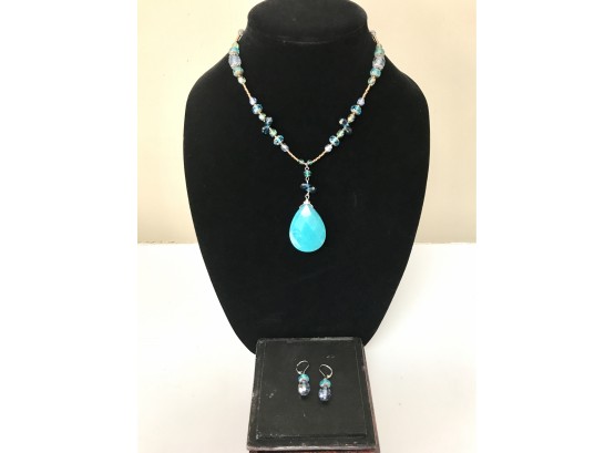 Sterling & Swarovski Crystal Necklace & Earrings
