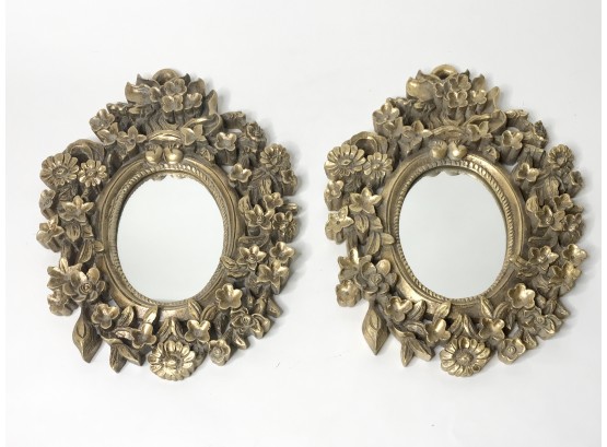 Pair Of Gold Accent Mirrors