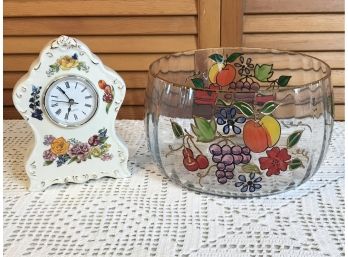 Fruit Themed Bowl And Clock
