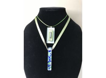 Two Glass Pendant Necklaces