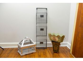 Magazine/Mail Three Compartment Holder, Bird Cage, Baskets