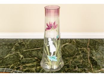 Antique Mary Gregory Enameled Glass Vase