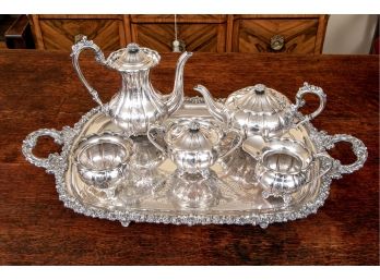 Hand Chased Silver Plate Wallace Tea And Coffee Service