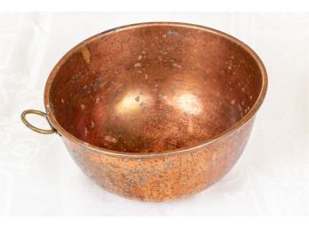 Vintage Heavy Copper Whipping Bowl With Some Tarnish Accent