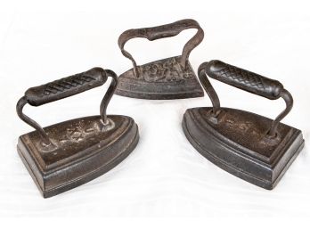 (3) Antique Cast Iron Irons