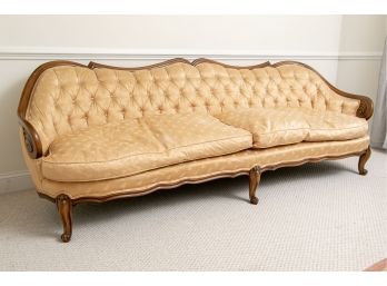 Fabulous French Provincial Couch With Wood Trim Accents, Upholstery Project
