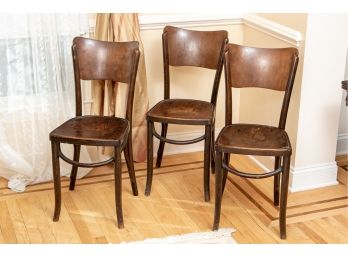 (3) Antique German Bentwood Parlor Chairs
