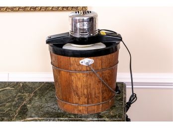 Proctor-Silex Ice Cream Maker In The Shape Of An Old Wooden Bucket