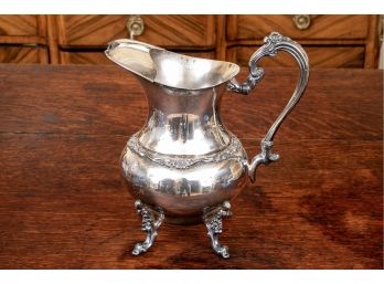 Beautiful Vintage Sheridan Silver Plate Footed Water Pitcher