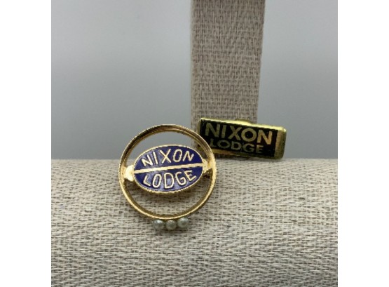 2 Vintage Nixon Lodge Campaign Pins