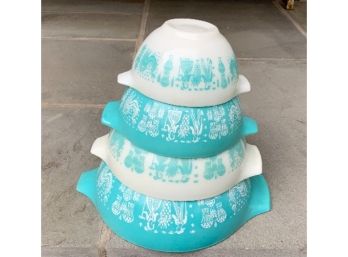 4 Vintage Pyrex Cinderella Bowls ~ Amish Butterprint ~