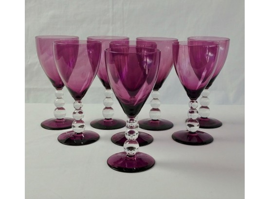 Lot Of Amythest Colored Wines Glasses (8)