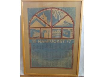 Framed 1977 Nantucket Calendar Lithograph