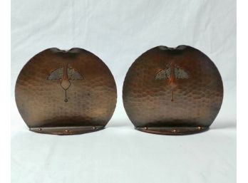 Pair Of Copper Arts & Crafts Book Ends