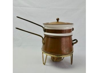 Copper And Porcelain Lined Double Boiler