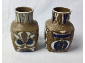 Pair Royal Copenhagen Fajance Vases By Nils Thorsson