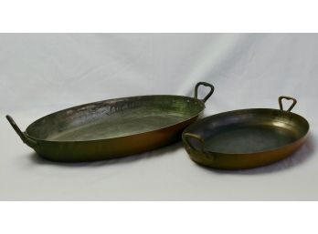 Oval Copper Casserole Dishes (2)