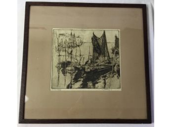 Early 20th C Engraving, Signed And Inscribed
