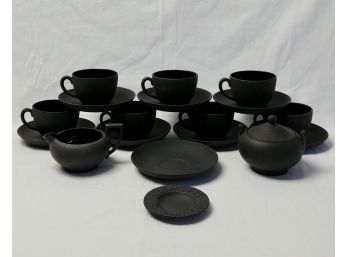 Wedgwood Black Basalt Coffee Service Pieces (18)