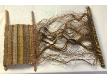 Hand Loomed Textile With Straw Hair