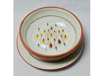 Stangle Amber Glo Platter And Bowl