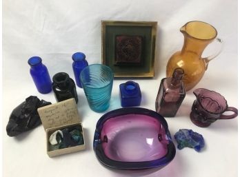 Lot Of Colorful Glass Items (12)